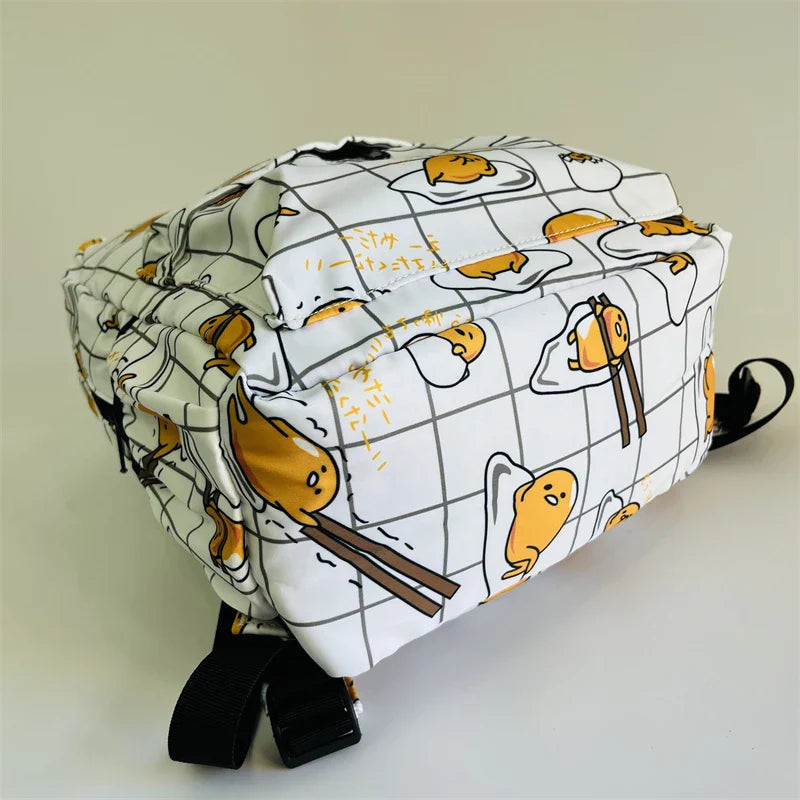 Sanrio Gudetama White Backpack Rucksack Schoolbags Travel Lazy Egg Food - Tophatter Daily Deals