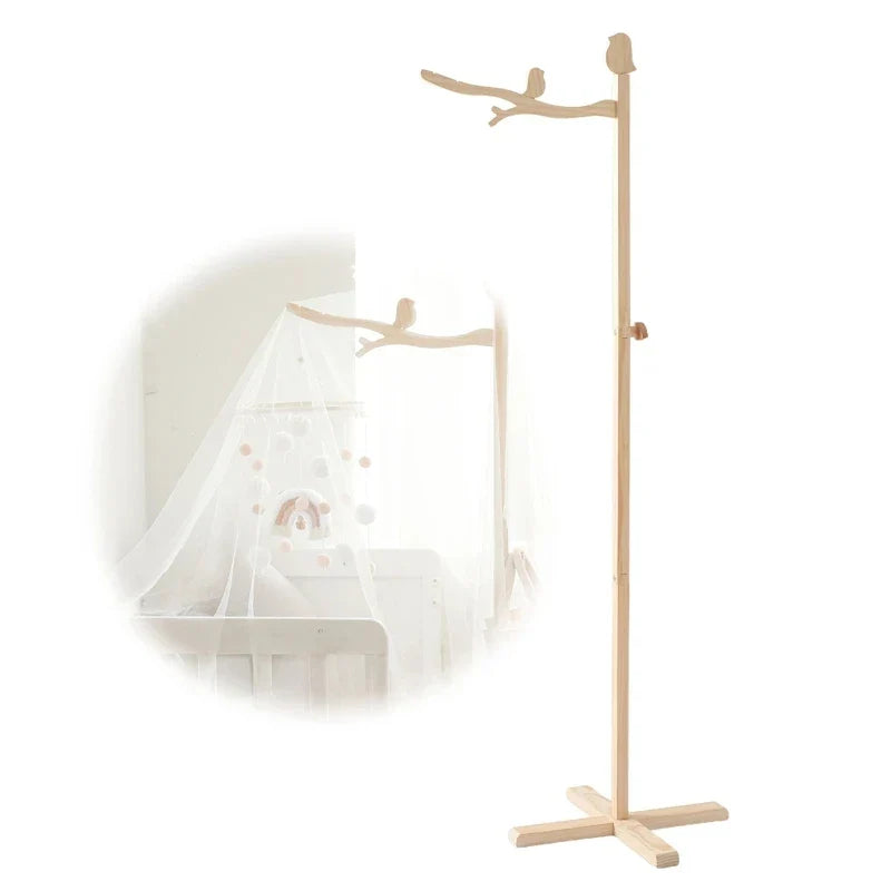Wooden Baby Mobile Crib Arm Holder Newborn Sensory Toys Floor Bird weft - Tophatter Daily Deals