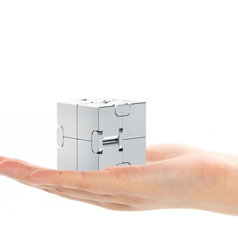 Metal Magic Cube Stress Relief Toy Portable Puzzle Focus - Tophatter Daily Deals