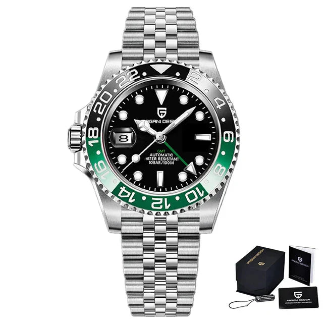 Men's Automatic Mechanical Sapphire Watch (Black Green) Apparel & Accessories > Jewelry > Watches - Tophatter Daily Deals