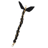 FashionStix Luxury Black Silk Satin scarf with Chain Wrist Strap with Clip Holder Accessories - Tophatter Daily Deals