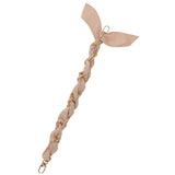 FashionStix Luxury Creme Silk Satin scarf with Chain Wrist Strap with Clip Holder Accessories - Tophatter Daily Deals