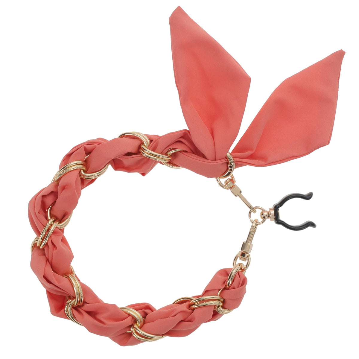 Gold Chain Wrist Strap - Luxury Peach Silk Satin Scarf for 16mm-18mm canes Upsell - Tophatter Daily Deals