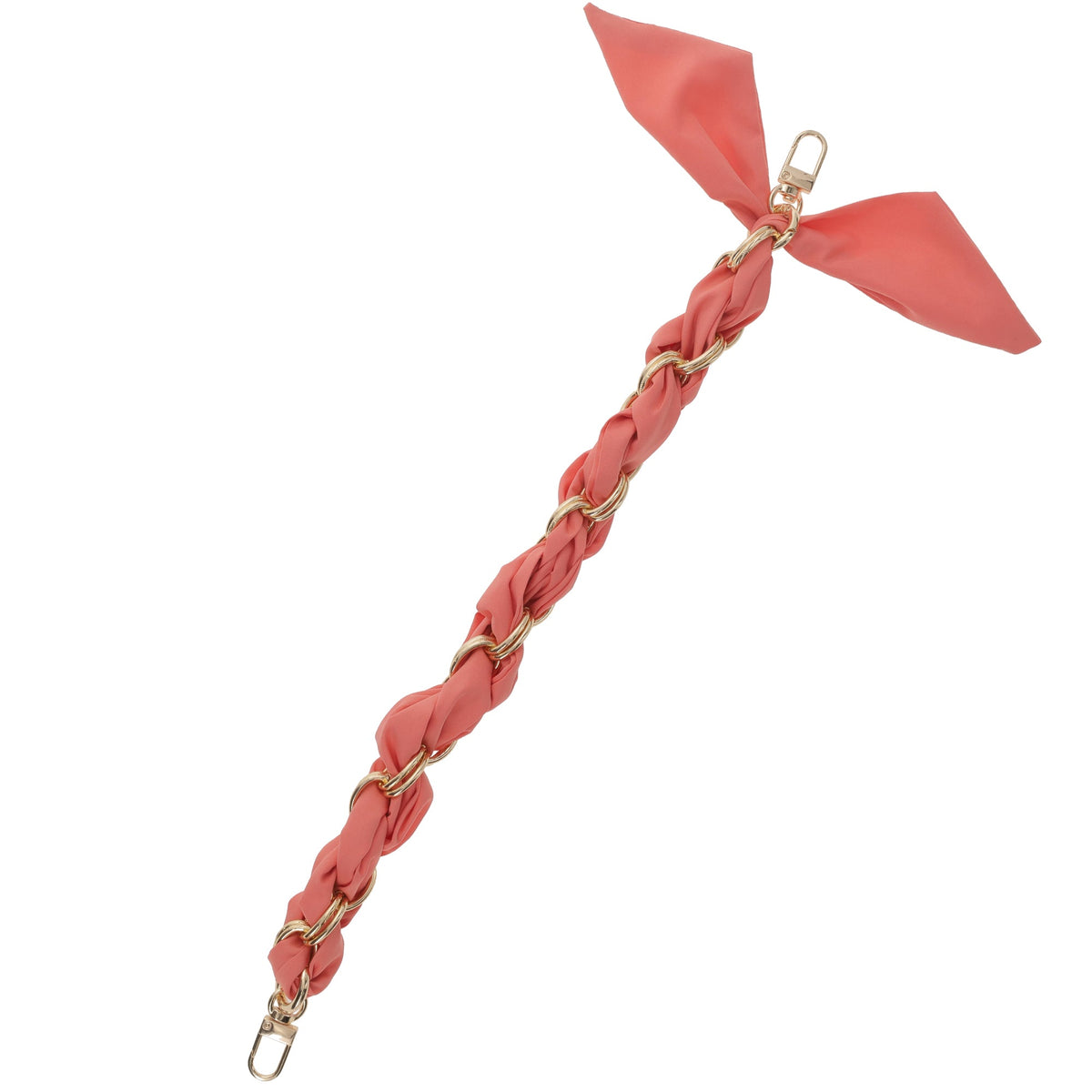 Gold Chain Wrist Strap - Luxury Peach Silk Satin scarf for 18-25mm canes Upsell - Tophatter Daily Deals