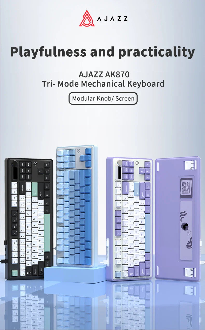 Mechanical Keyboard 87 Key Tri Mode RGB Hot Swappable - Tophatter Daily Deals