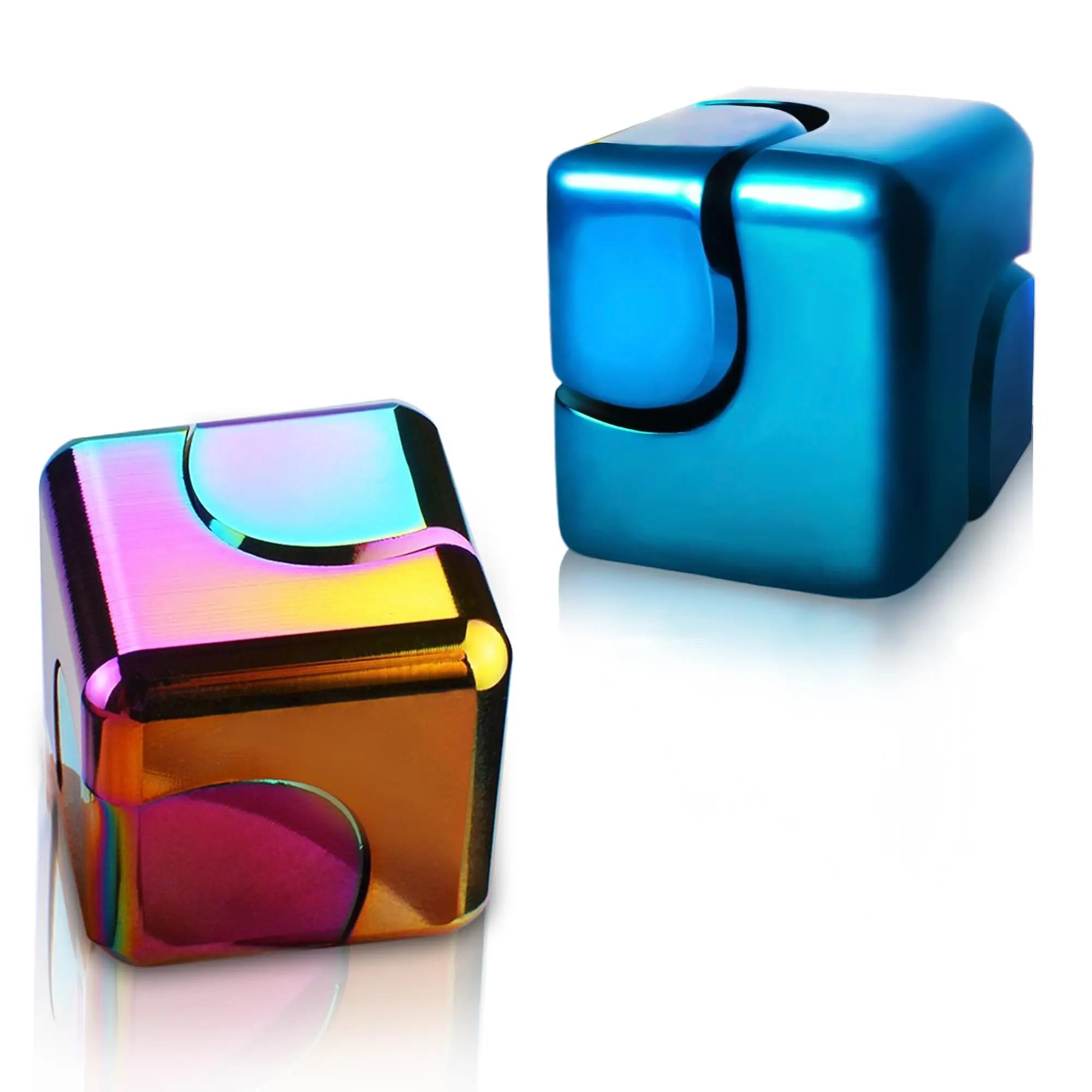 Fidget Spinner Cube Metal Desk Toy Stress Relief Gadget 1Blue1Colorful - Tophatter Daily Deals