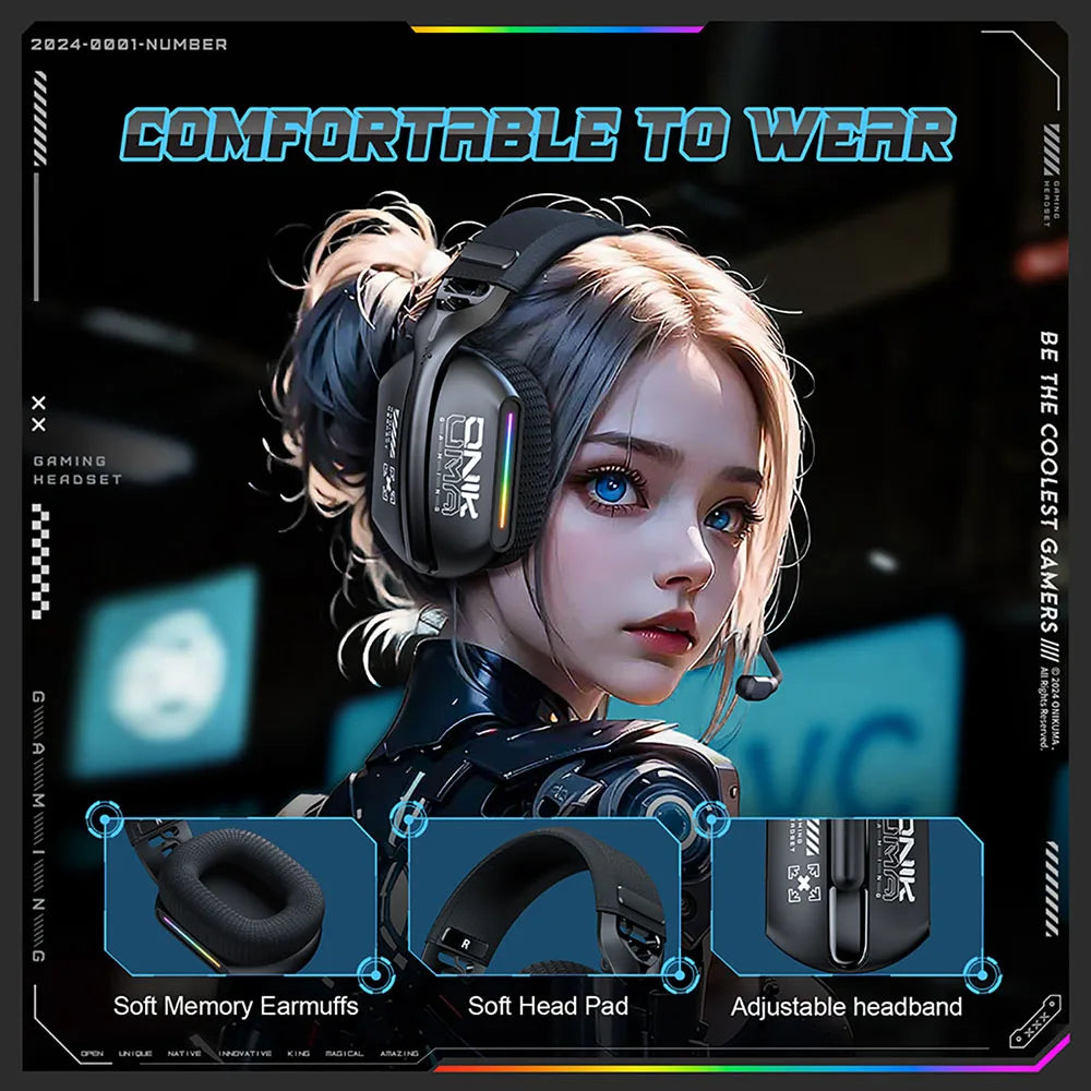 Wireless Gaming Headset Tri Mode Bluetooth Wired Immersive - Tophatter Daily Deals