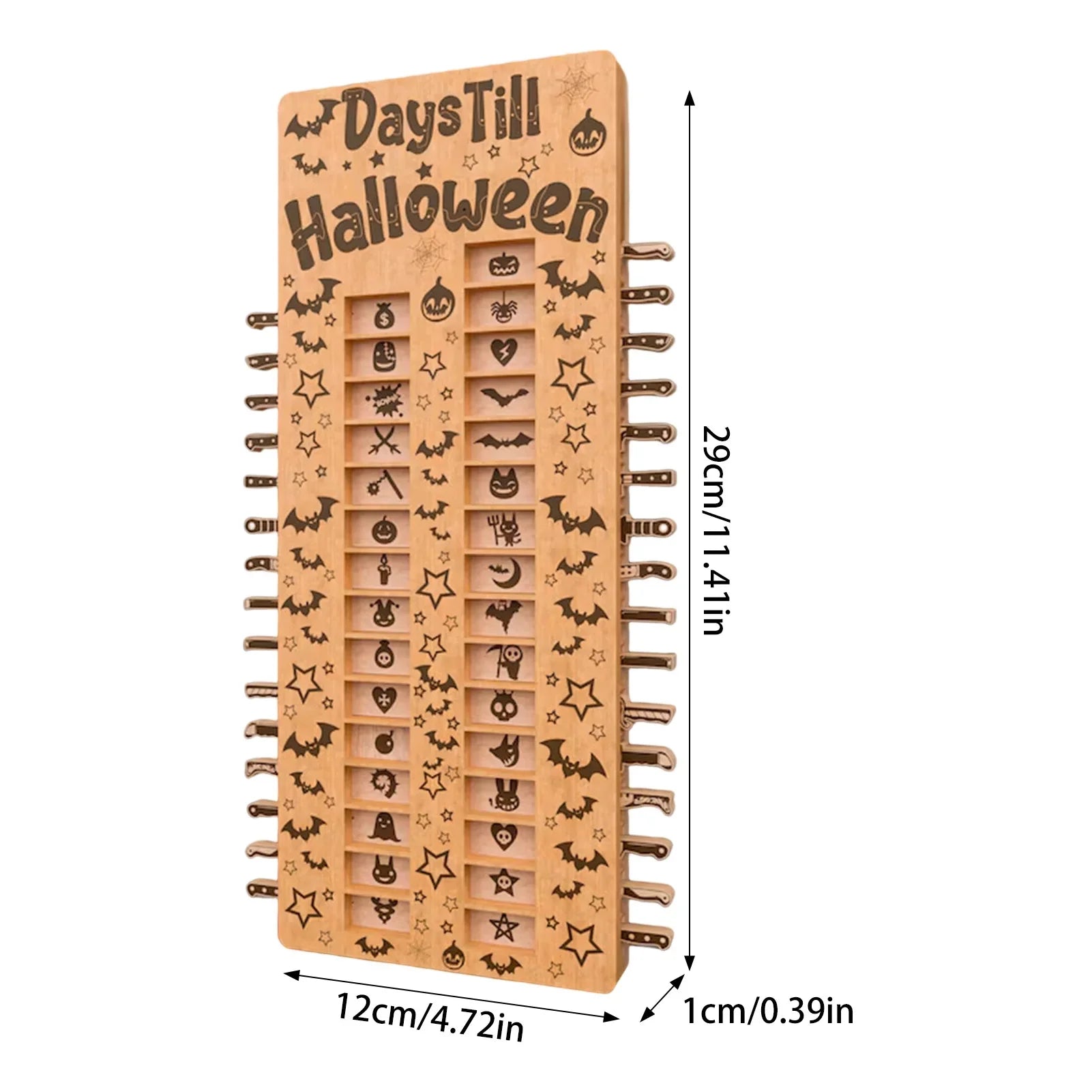 Wooden Halloween Advent Calendar 31 Day Countdown Craft - Tophatter Daily Deals