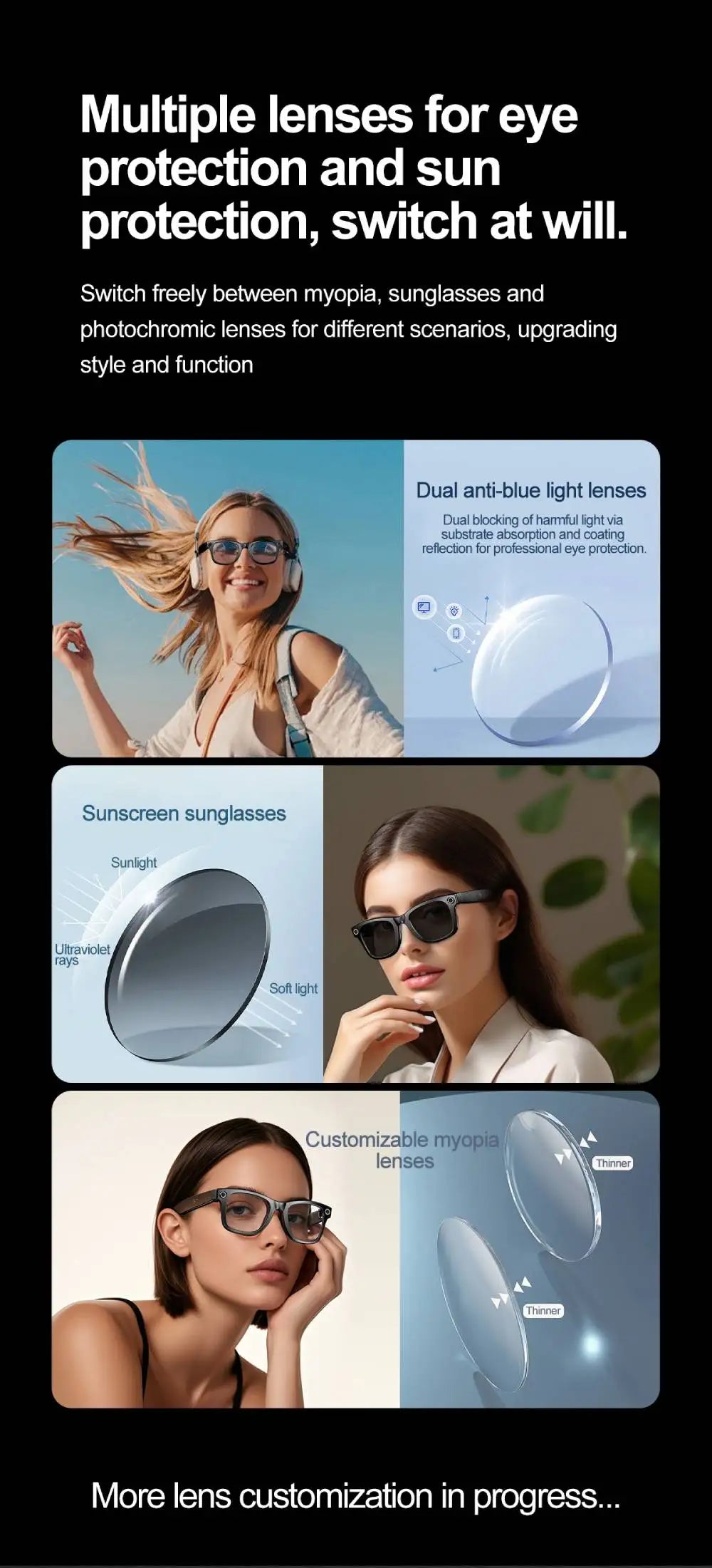 AI Smart Glasses 720P Translation Camera Sunglasses - Tophatter Daily Deals