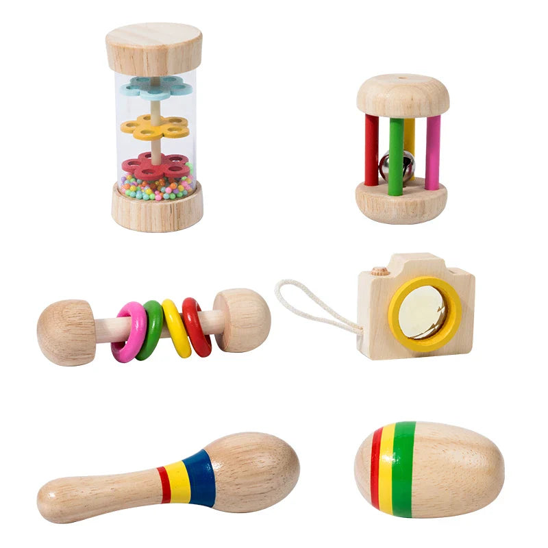 Musical Rattle Set With Xylophone Newborn Sensory Toys 6pcs set - Tophatter Daily Deals