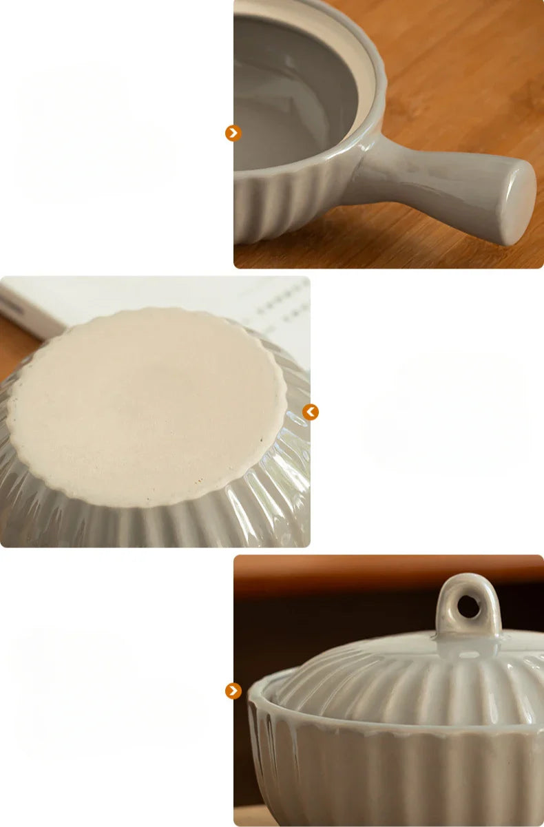 Ceramic Single Handle Bowl With Lid Japanese Style - Tophatter Daily Deals