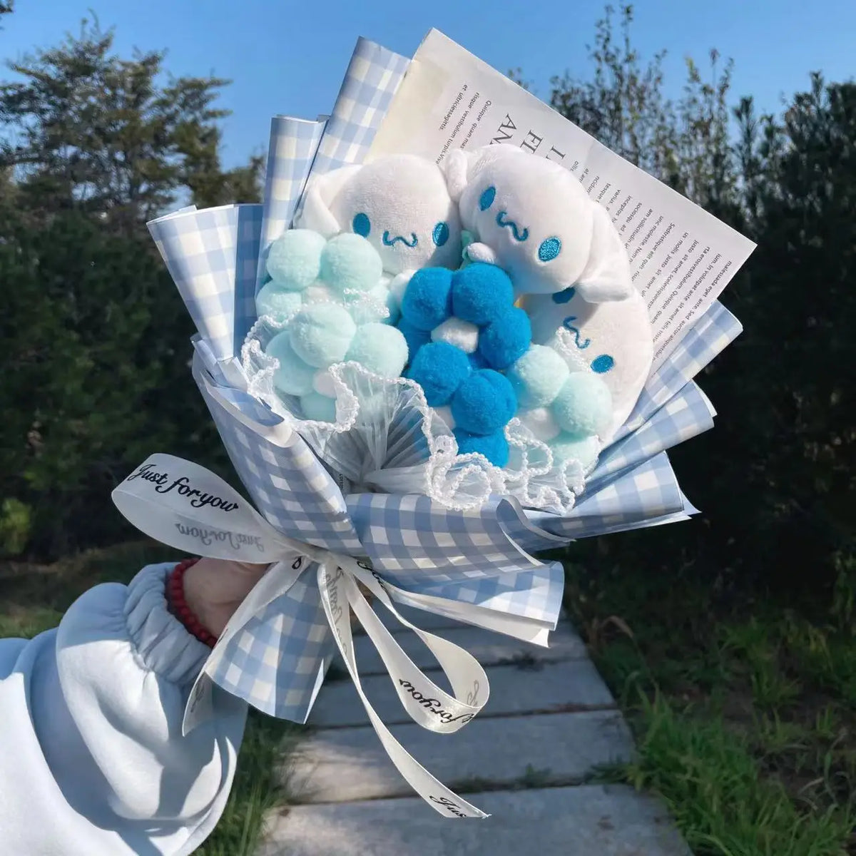 💖 Sanrio Cinnamoroll Blue Plush Bouquet Flowers - Tophatter Daily Deals