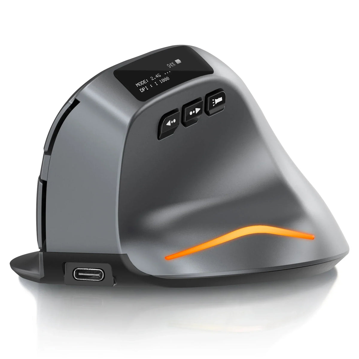 Bluetooth Vertical Ergonomic Mouse With OLED Screen - Tophatter Daily Deals