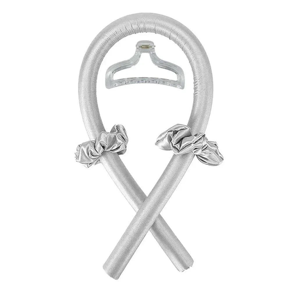Heatless Curling Rod Headband No Heat Silk Curls Ribbon Hair Rollers Sleeping Soft Headband Lazy Hair Curlers Hair Styling Tools Grey with Clip CHINA - Tophatter Daily Deals