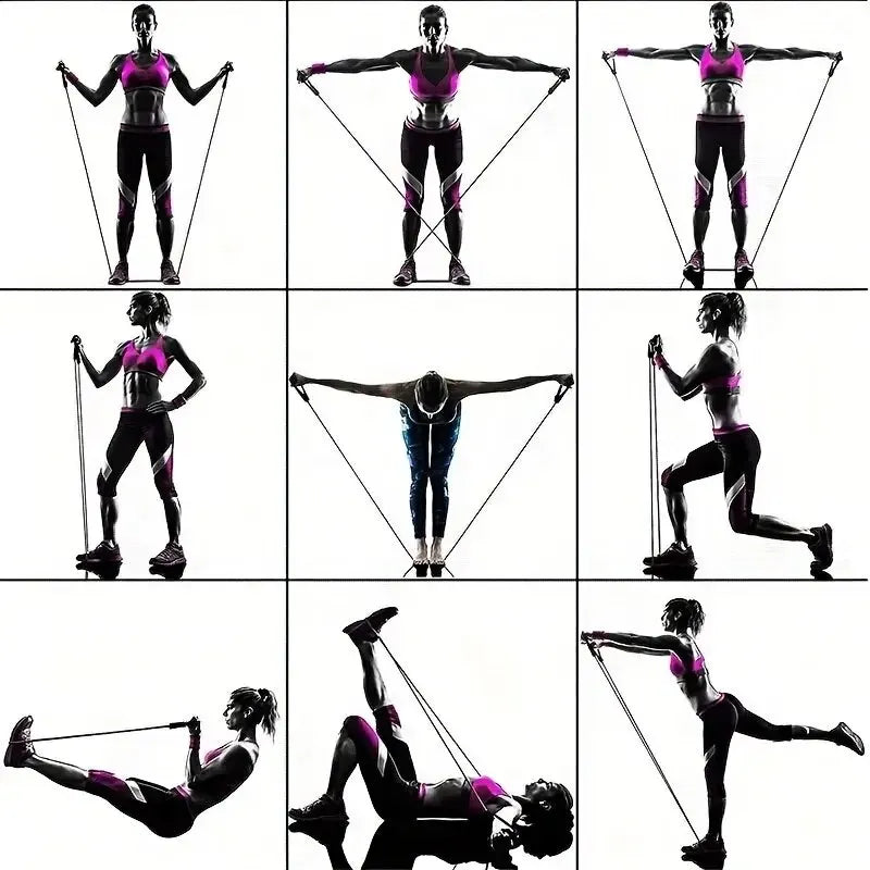 Resistance Bands Set 11Pc Portable Full Body Kit Workout - Tophatter Daily Deals