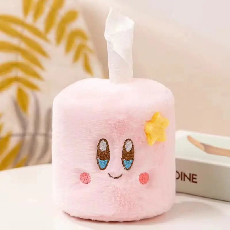 Star Kirby Plush Tissue Box Storage Pink Holder Case Home Decoration Round Tissue Box Anime - Tophatter Daily Deals