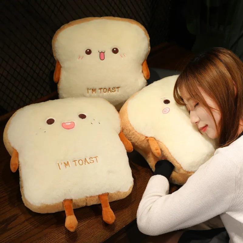 35cm Plush Bread Pillow Cute Toast Soft Warm Hand Cushion Loaf Stuffed Toy Plushie Food - Tophatter Daily Deals