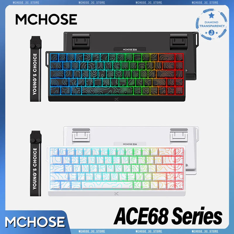 Hall Effect 68 Key Magnetic Gaming Keyboard Topographic RGB - Tophatter Daily Deals