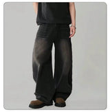 Oversized Men's Wide Leg Jeans - Baggy Straight Cotton Blend - Tophatter Daily Deals