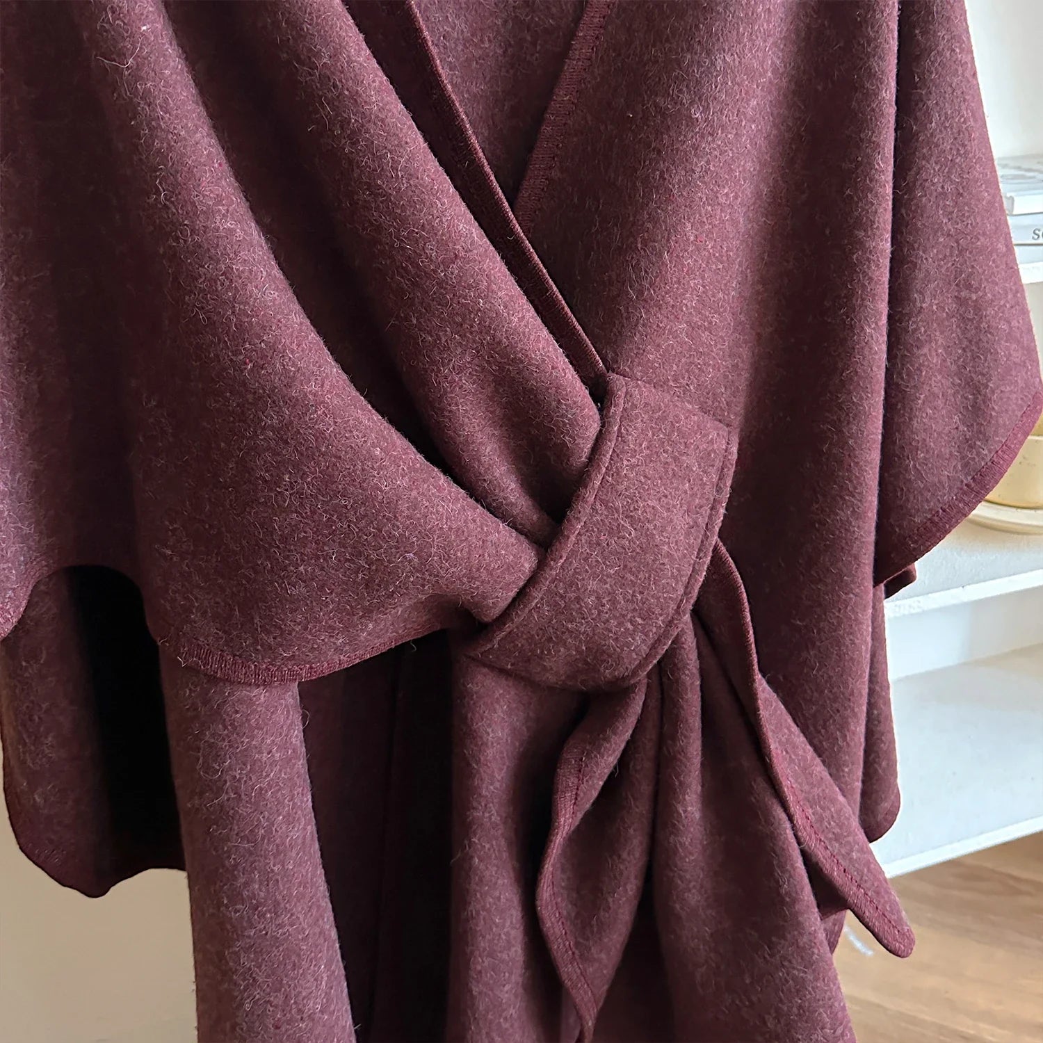 Warm Womens Poncho - Draped Cape Knot, Cashmere Pashmina - Tophatter Daily Deals