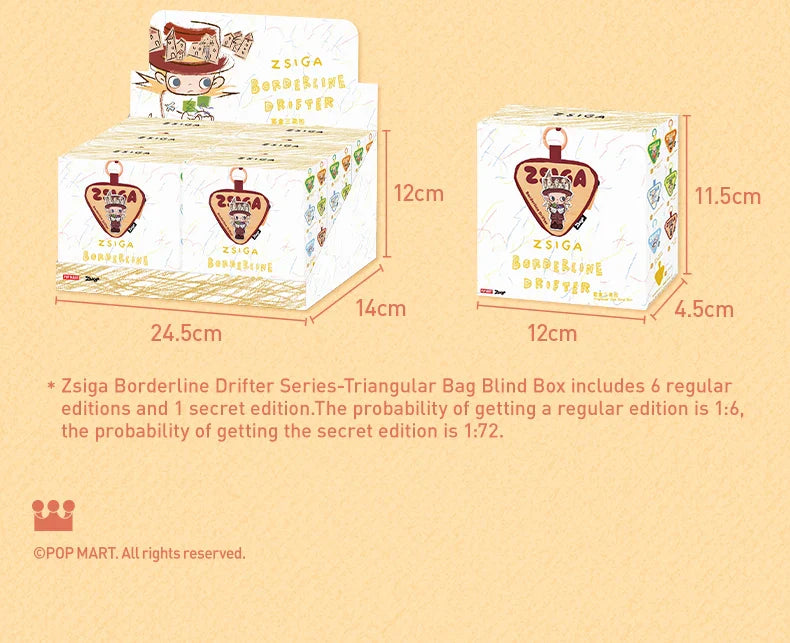 Genuine Pop Mart Zsiga Borderline Drifter Series - Triangular Bag Blind Box Animals - Tophatter Daily Deals