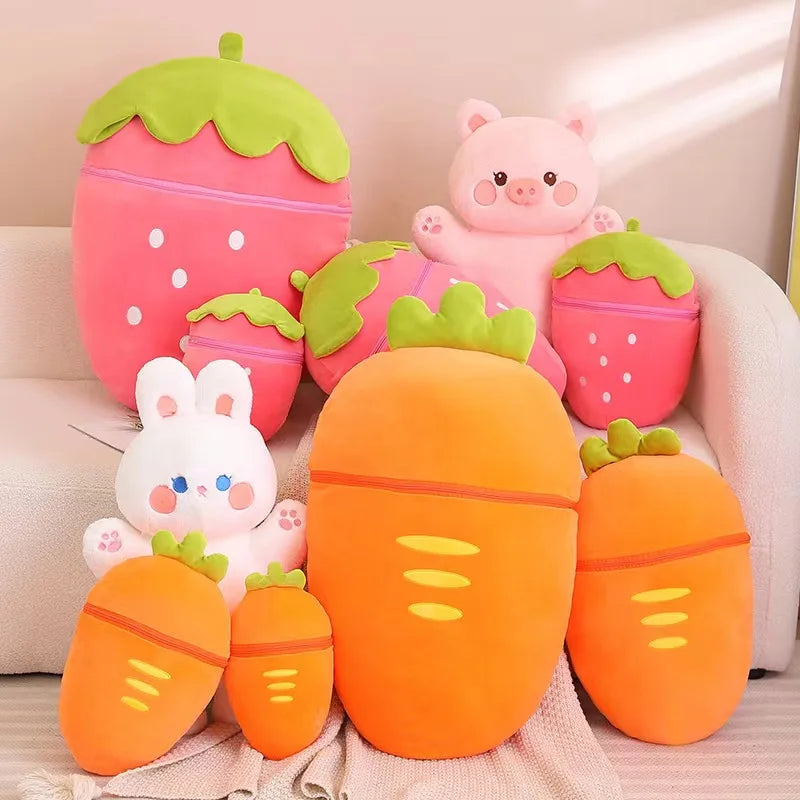 Bunny Taiyaki Plush Toys Cute Strawberry Pig Rabbits Animals - Tophatter Daily Deals