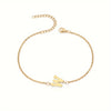 Initial Letter Bead Bracelet Thin Chain Minimalist Elegant W - Tophatter Daily Deals