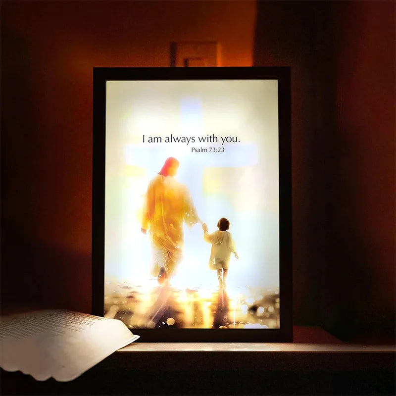 Jesus LED 4D Wall Art Lamp Picture Frame PVC Devotional - Tophatter Daily Deals