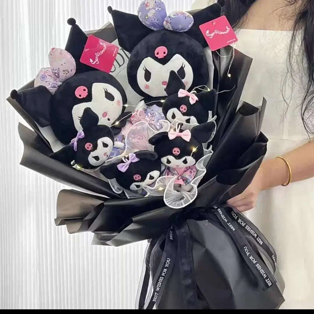 Sanrio Kuromi Plush Toy Bouquet Twin Black Flowers - Tophatter Daily Deals