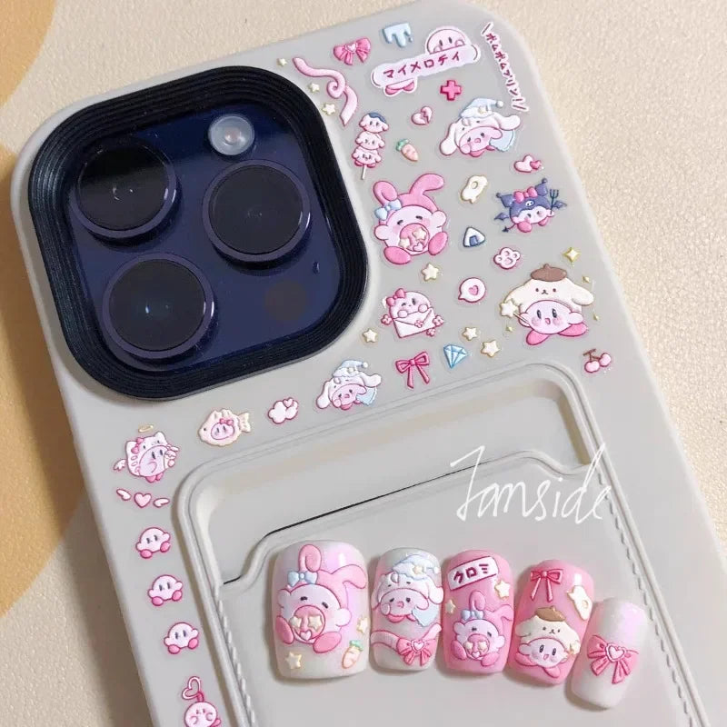 Kirby Waterproof Embossed Decorative Stickers Anime - Tophatter Daily Deals