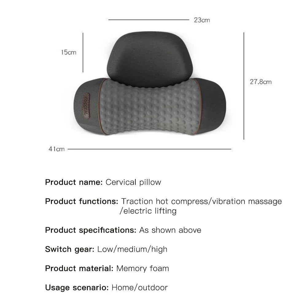 Neck Massage Pillow Heating Vibration Memory Foam Support - Tophatter Daily Deals