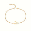 Initial Letter Bead Bracelet Thin Chain Minimalist Elegant V - Tophatter Daily Deals