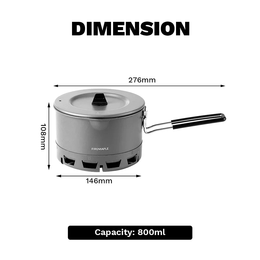 Ultralight Heat Exchanger Pot Camping Cookware Grey Camp Cooking - Tophatter Daily Deals