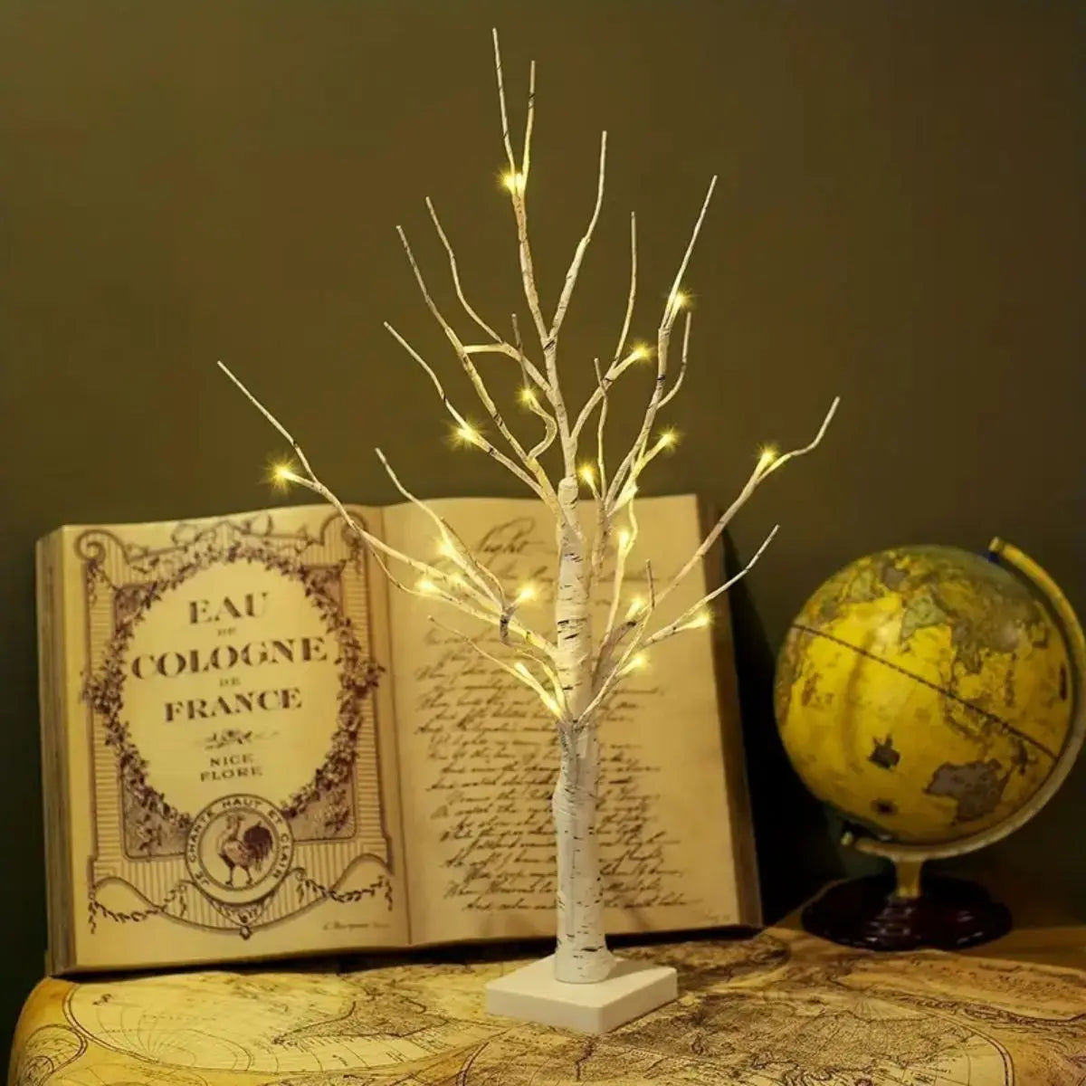 LED Easter Birch Tree Lamp USB Battery Powered Decor - Tophatter Daily Deals
