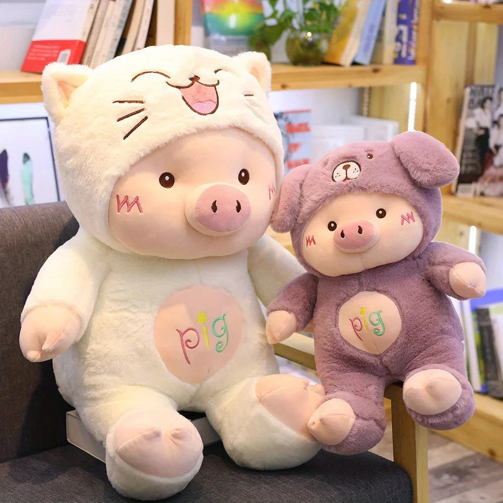 Pig Bear Hat Plush Toy Animals - Tophatter Daily Deals