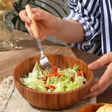 Acacia Wooden Bowl Japanese Style Salad Bowl Ramadan - Tophatter Daily Deals