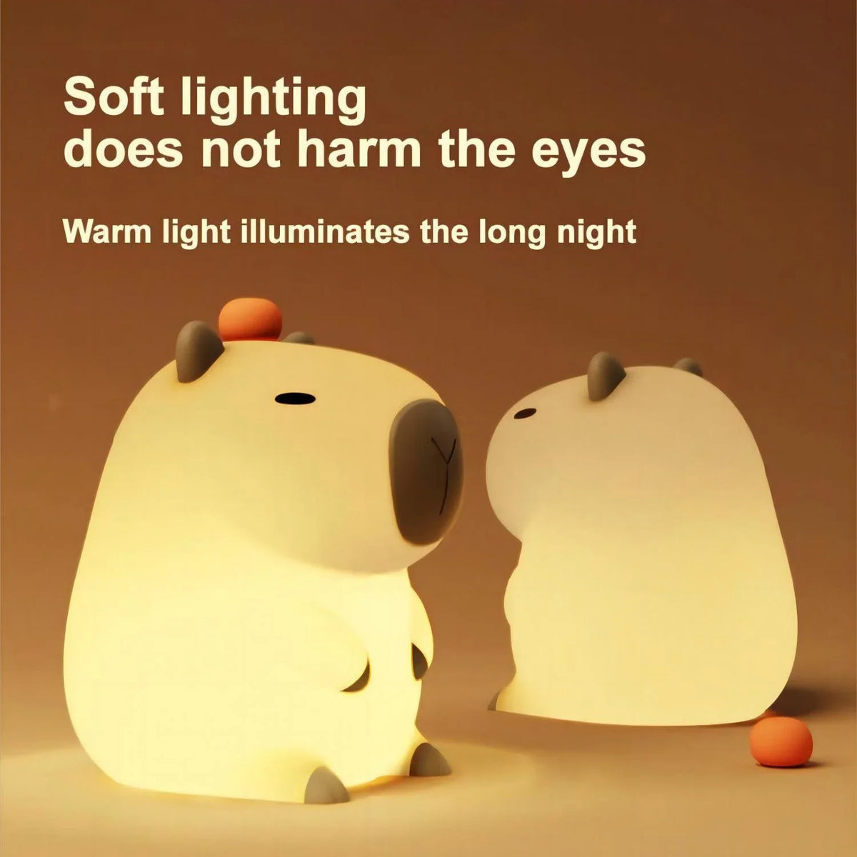 Capybara Silicone Night Light USB Rechargeable Timing Dimming Animals - Tophatter Daily Deals