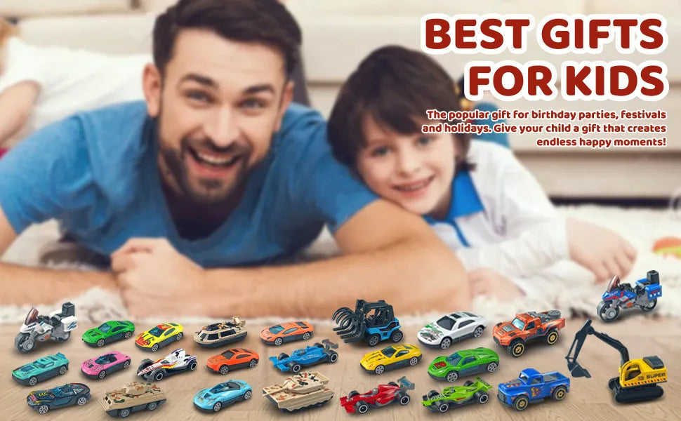 Advent Calendar 24 Alloy Cars Set Christmas Countdown - Tophatter Daily Deals