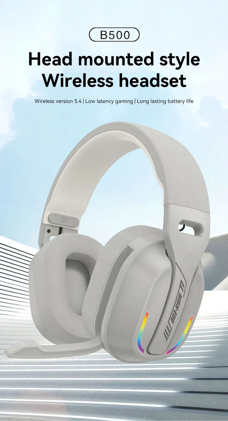 Gaming Headset Bluetooth 5.4 Wireless RGB Low Latency - Tophatter Daily Deals