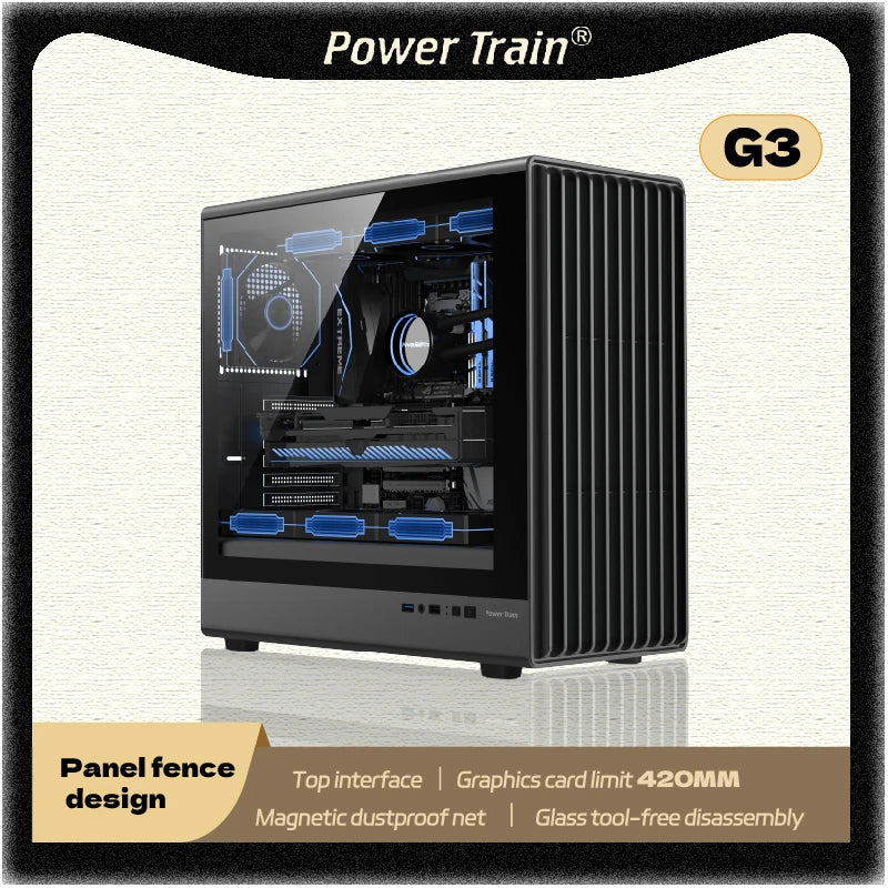 PC Case Glass Side ATX M ATX ITX Support 360mm Radiator - Tophatter Daily Deals
