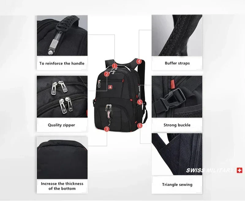 Waterproof Backpack with USB Charging PortRucksack Black Backpacks - Tophatter Daily Deals