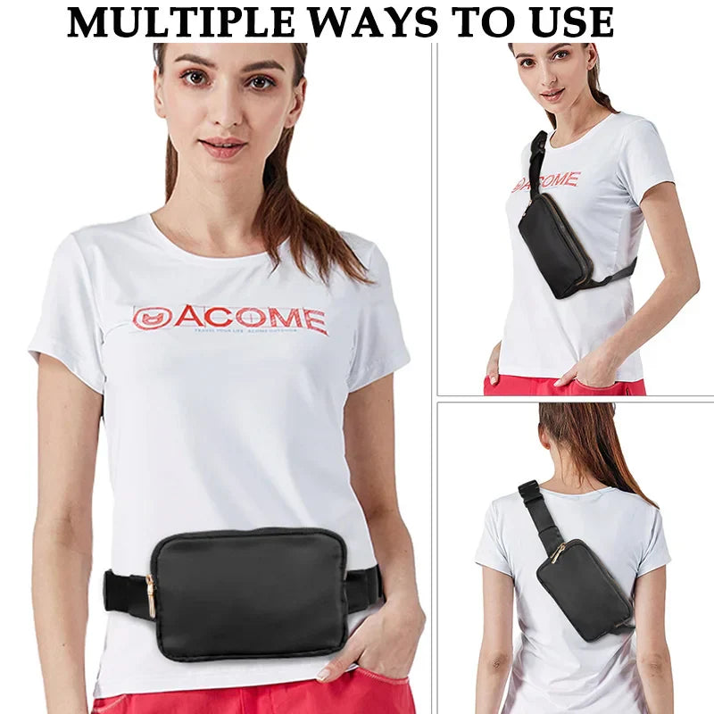 Women Waist Bag Waterproof Crossbody Chest Fanny Pack (Black) Luggage & Bags > Fanny Packs - Tophatter Daily Deals