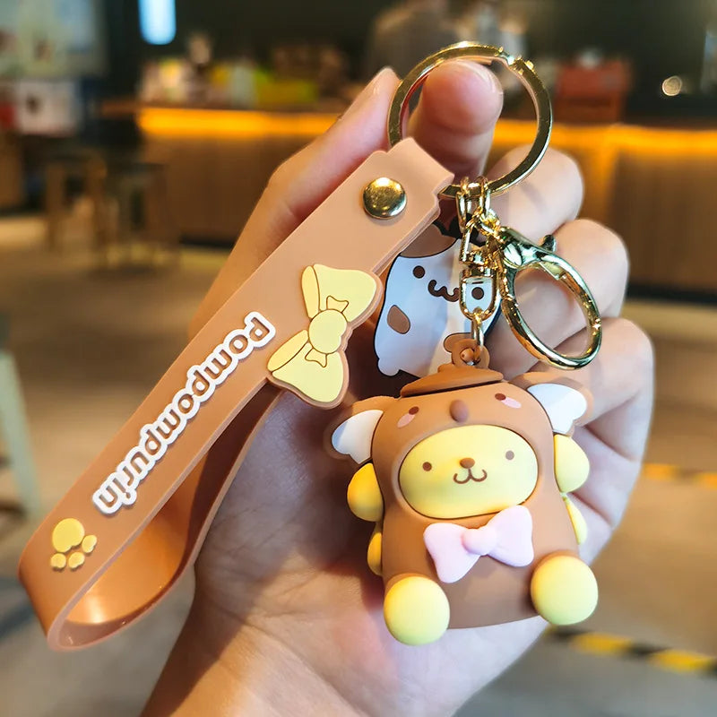 Kawaii Hello Kitty Keychain Sanrio My Melody Kuromi Cinnamoroll Car Key Ring Keychain Animals - Tophatter Daily Deals