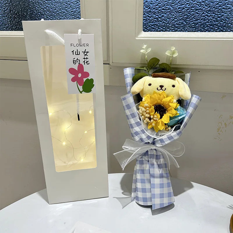Sanrio Plush Bouquet Hello Kitty Kuromi Cinnamoroll My Melody PomPomPurin Flowers - Tophatter Daily Deals