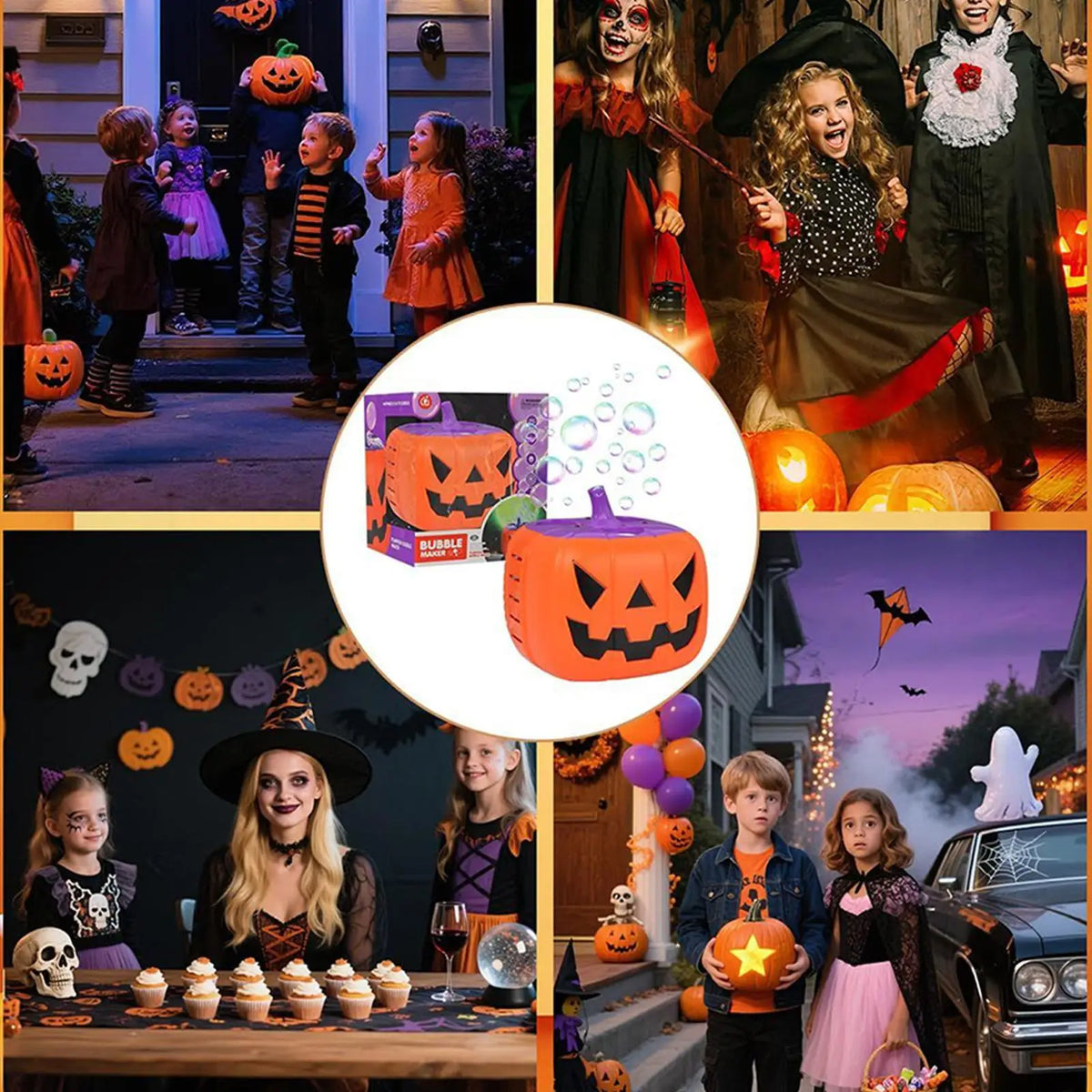 Pumpkin Bubble Machine Halloween 2025 With Lights Sound - Tophatter Daily Deals