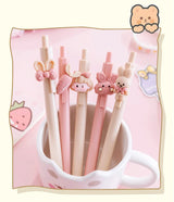 4 Kawaii Rabbit Mechanical Gel Ink Pens School Office Writing Supplies Stationery Pen 0.5mm Animals - Tophatter Daily Deals