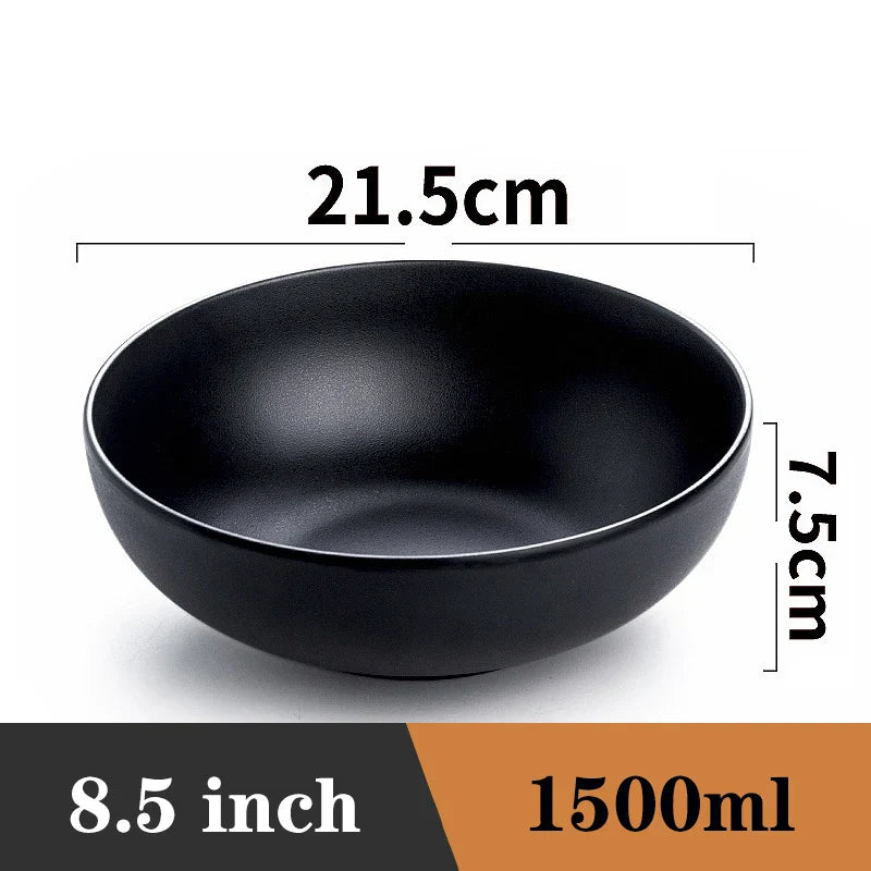 Ramen Bowl Black Plastic Japanese Style Noodle Bowl 33865 8.5 inch - Tophatter Daily Deals