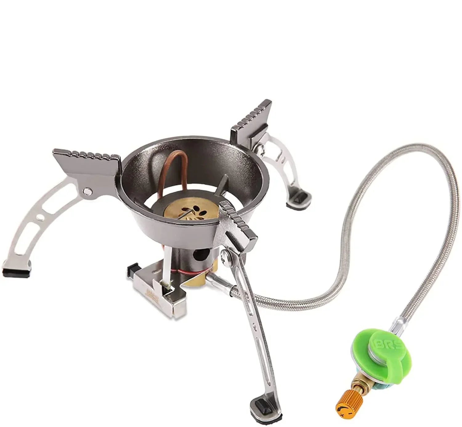 Windproof Camping Gas Stove with Piezo Ignition Grey Camp Cooking - Tophatter Daily Deals