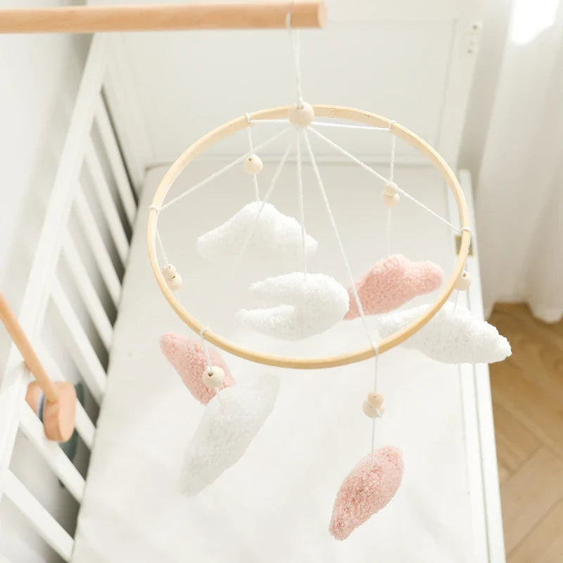 Wooden Crib Mobile Felt Bear Musical Newborn Sensory Toys - Tophatter Daily Deals