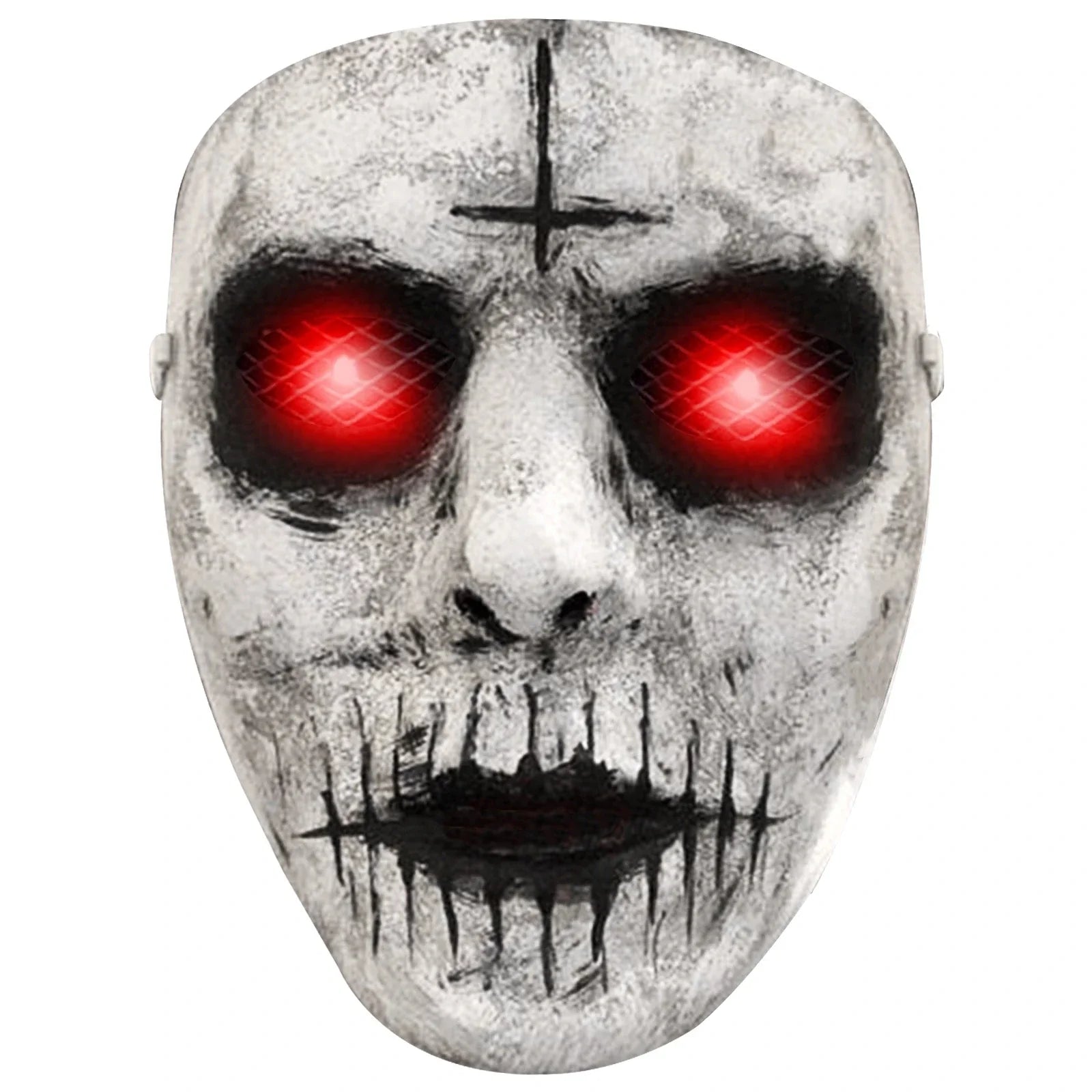 Halloween Mask Red LED Demon Latex Creepy Party Mask As shown - Tophatter Daily Deals